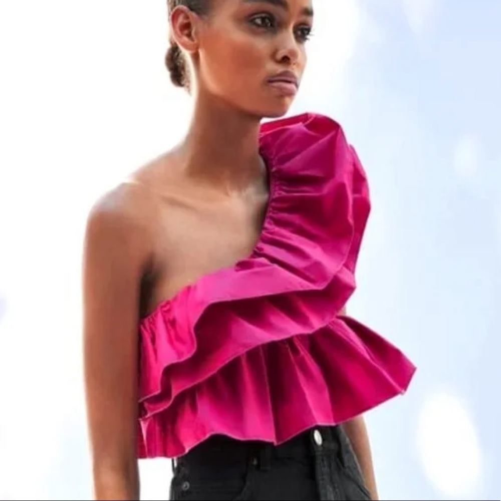 NWT ZARA Ruffle Crop Top